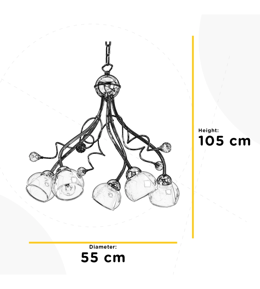 LAMPADARIO ONLI "WENDY" 5 LUCI, E14