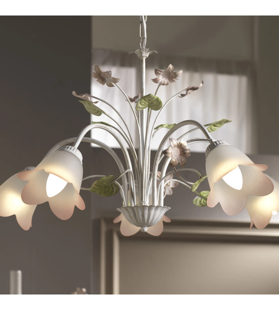 LAMPADARIO ONLI "BOTTON D'ORO" 5 LUCI, E27