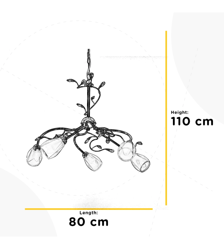 LAMPADARIO ONLI "SHARON" 5 LUCI, E14