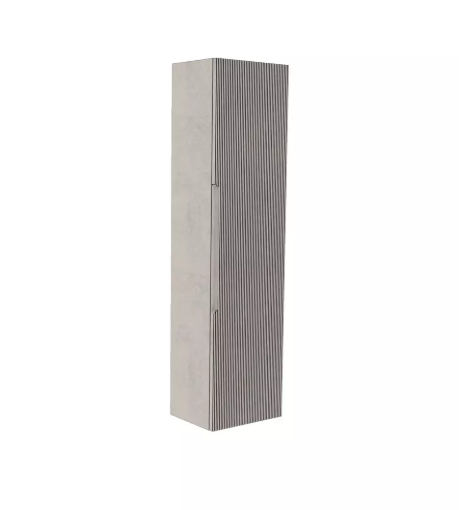 COLONNA PENSILE SOSPESA DECOR BAGNO "CANALETTO" CON 1 ANTA COLORE GRIGIO CALDO, 35X28X138 CM