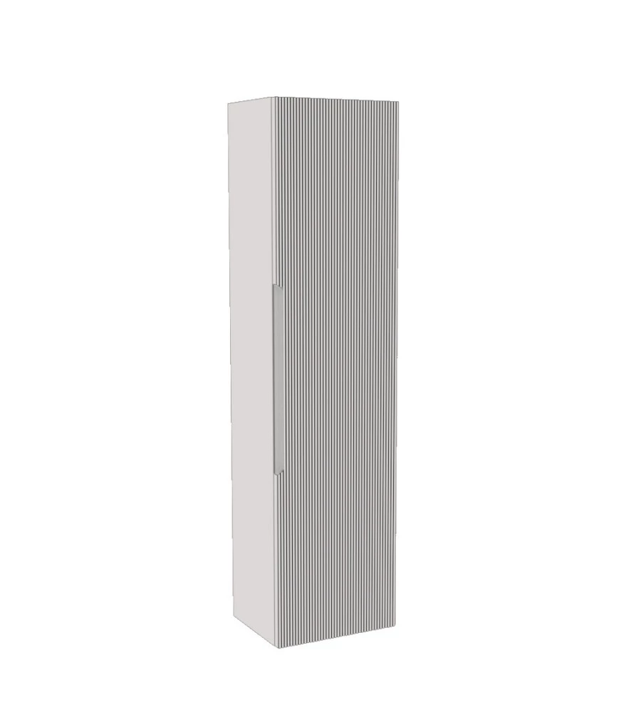 COLONNA PENSILE SOSPESA DECOR BAGNO "CANALETTO" CON 1 ANTA COLORE BIANCO NEVE, 35X28X138 CM