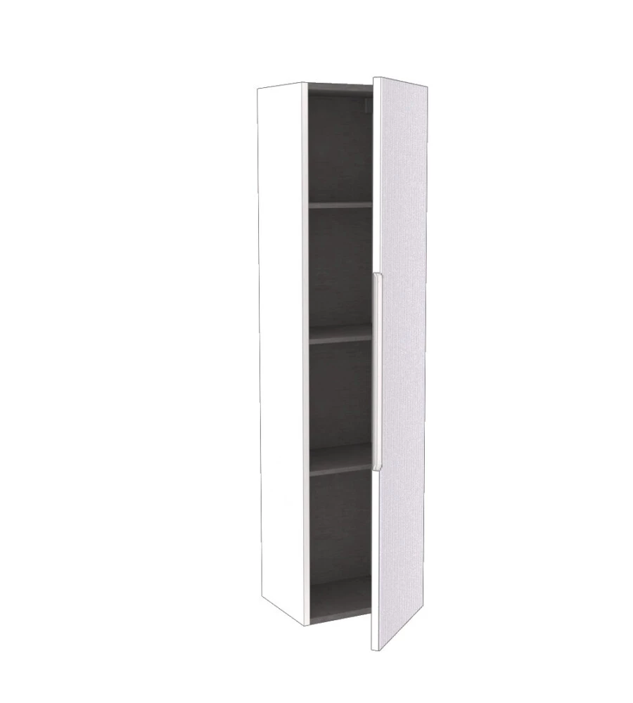 COLONNA PENSILE SOSPESA DECOR BAGNO "CANALETTO" CON 1 ANTA COLORE BIANCO NEVE, 35X28X138 CM