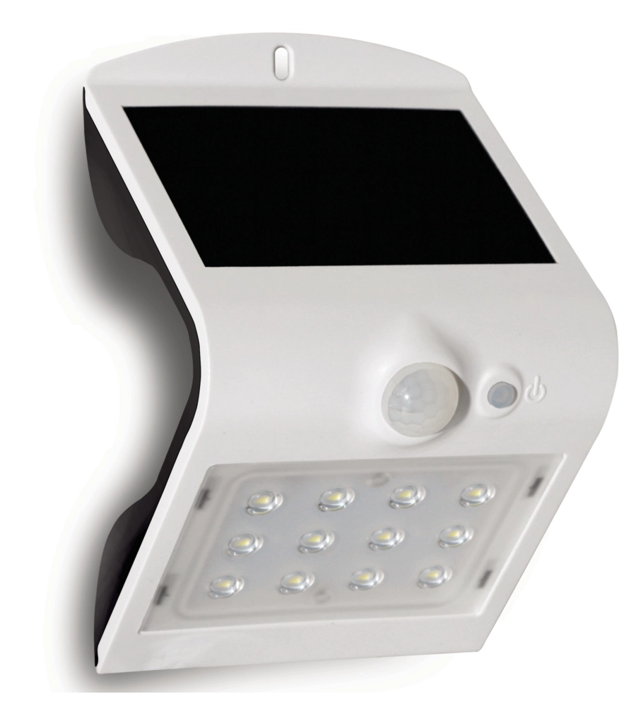 APPLIQUE DA ESTERNO SOLARE CREPUSCOLARE CON SENSORE DI MOVIMENTO COLORE BIANCO, 1,5 W 4000 K