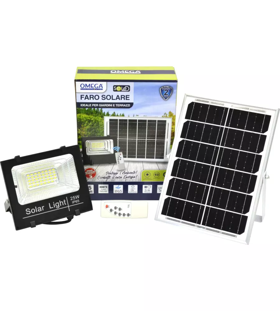 FARO LED DA ESTERNO SOLARE CREPUSCOLARE, 25 W 4000 K