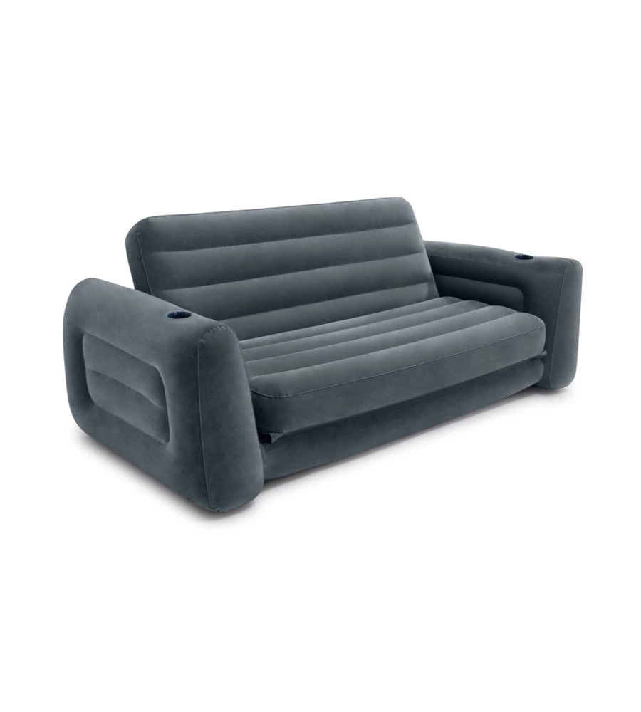 DIVANO LETTO GONFIABILE 2 POSTI INTEX COLORE GRIGIO 203X231X66 CM - COD. 66552NP