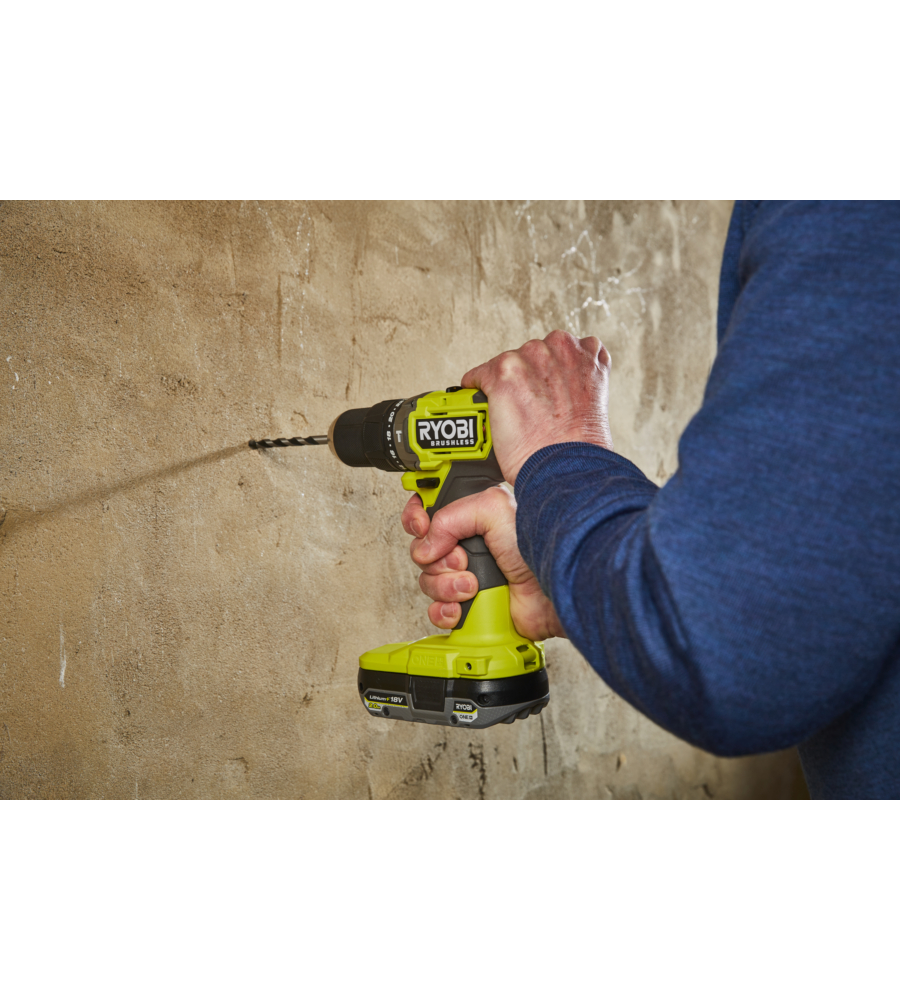 TRAPANO A PERCUSSIONE A BATTERIA RYOBI "RPD18BL1-0" 18V, SOLO CORPO MACCHINA