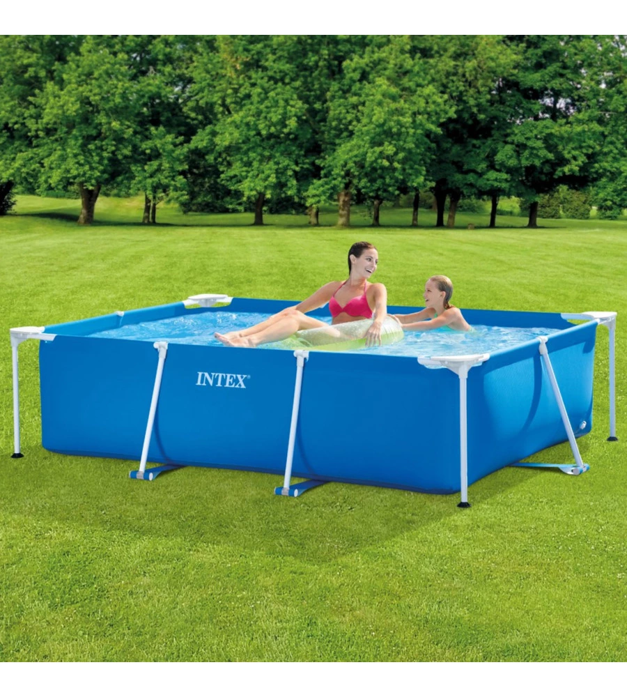 PISCINA FUORI TERRA RETTANGOLARE INTEX "RECTANGULAR FRAME" COLORE BLU, 220X150X60 CM - COD. 28270NP