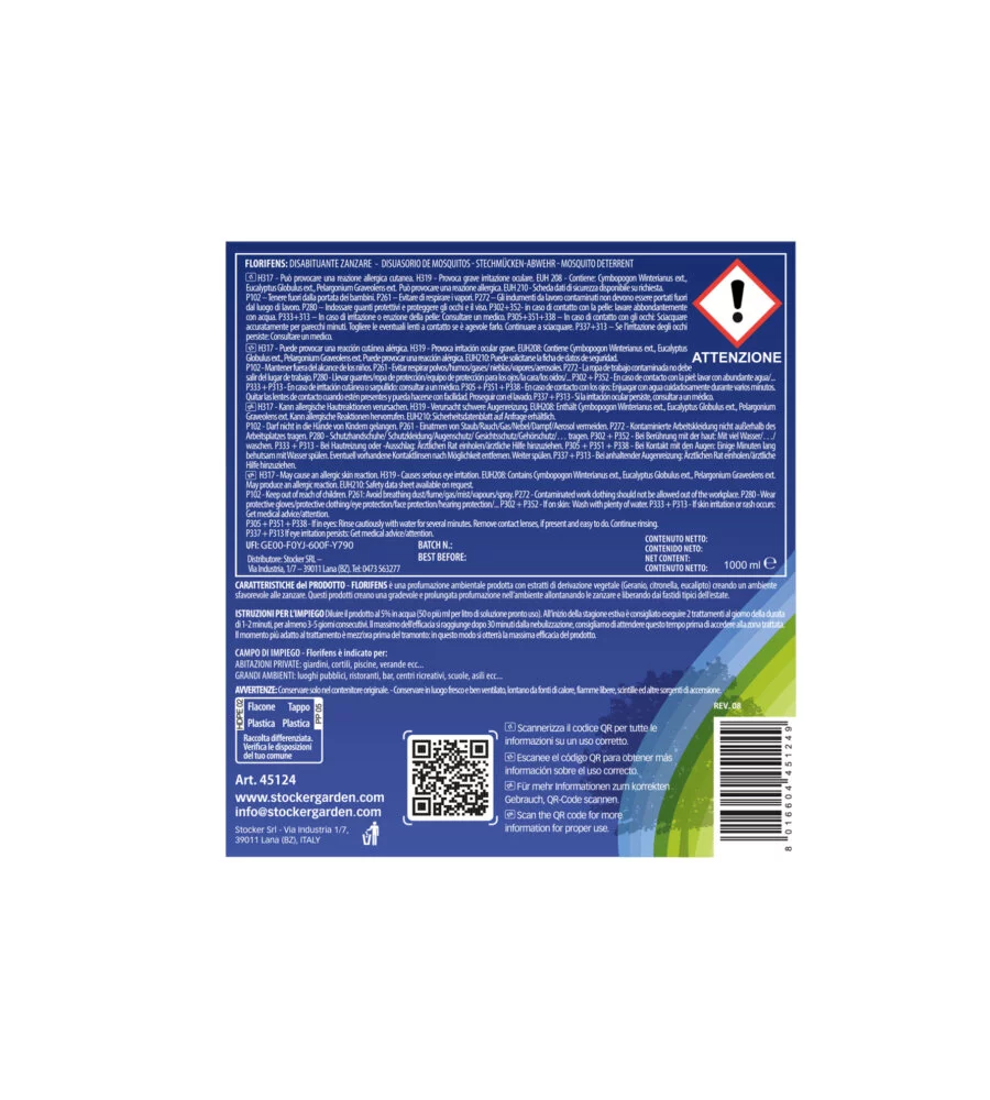DISABITUANTE ZANZARE STOCKER "FLORIFENS" 1 LITRO