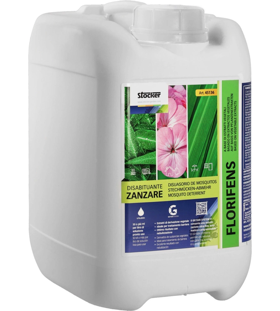 DISABITUANTE ZANZARE STOCKER "FLORIFENS" 5 LITRI