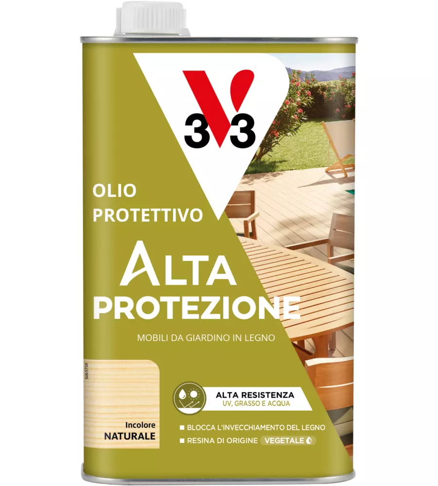 OLIO PROTETTIVO PER MOBILI DA GIARDINO V33 INCOLORE, 1 LT
