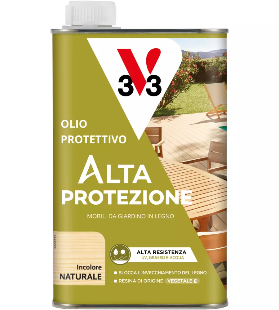OLIO PROTETTIVO PER MOBILI DA GIARDINO V33 INCOLORE, 500 ML