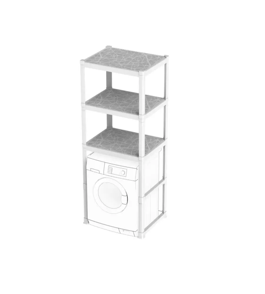 MOBILE LAVANDERIA BAMA "ORGANIZER" IN POLIPROPILENE BIANCO 75X60X184 CM