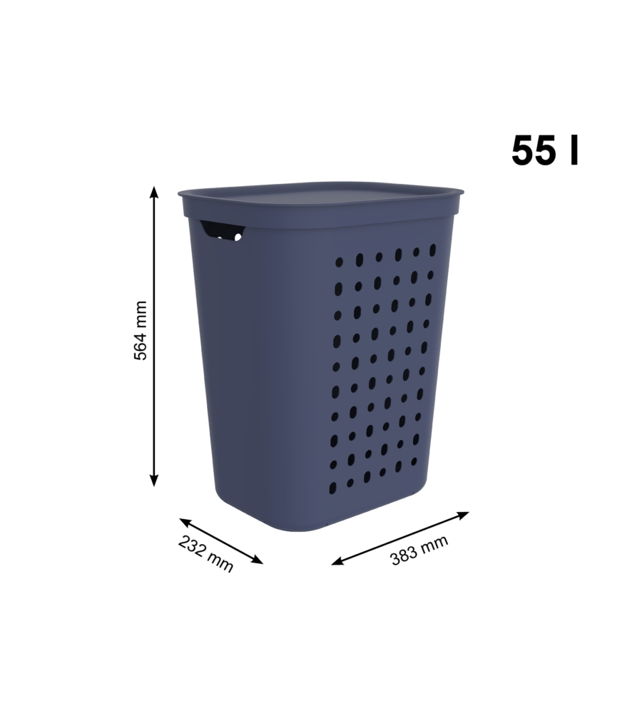 CESTA PORTABIANCHERIA "JONA" COLORE BLU DA 55 LITRI
