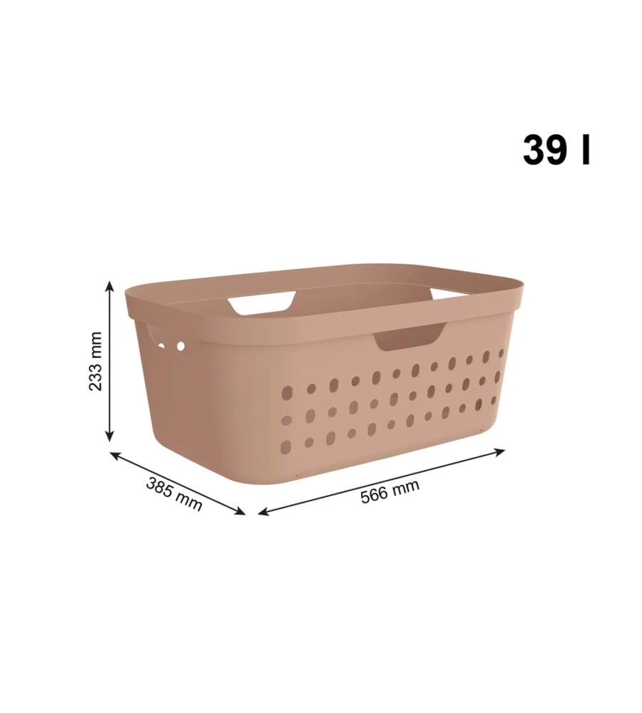 CESTA PORTABIANCHERIA "JONA" COLORE ROSA DA 39 LITRI