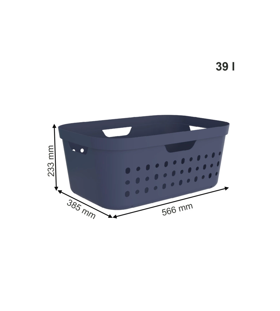 CESTA PORTABIANCHERIA "JONA" COLORE BLU DA 39 LITRI