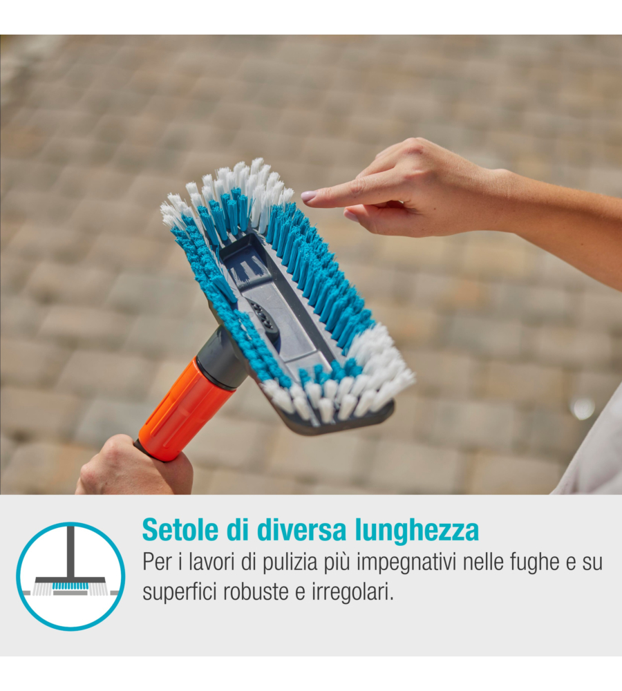 SET MANICO PER PULIZIA GARDENA "CLEANSYSTEM HARD" PER SUPERFICI RESISTENTI