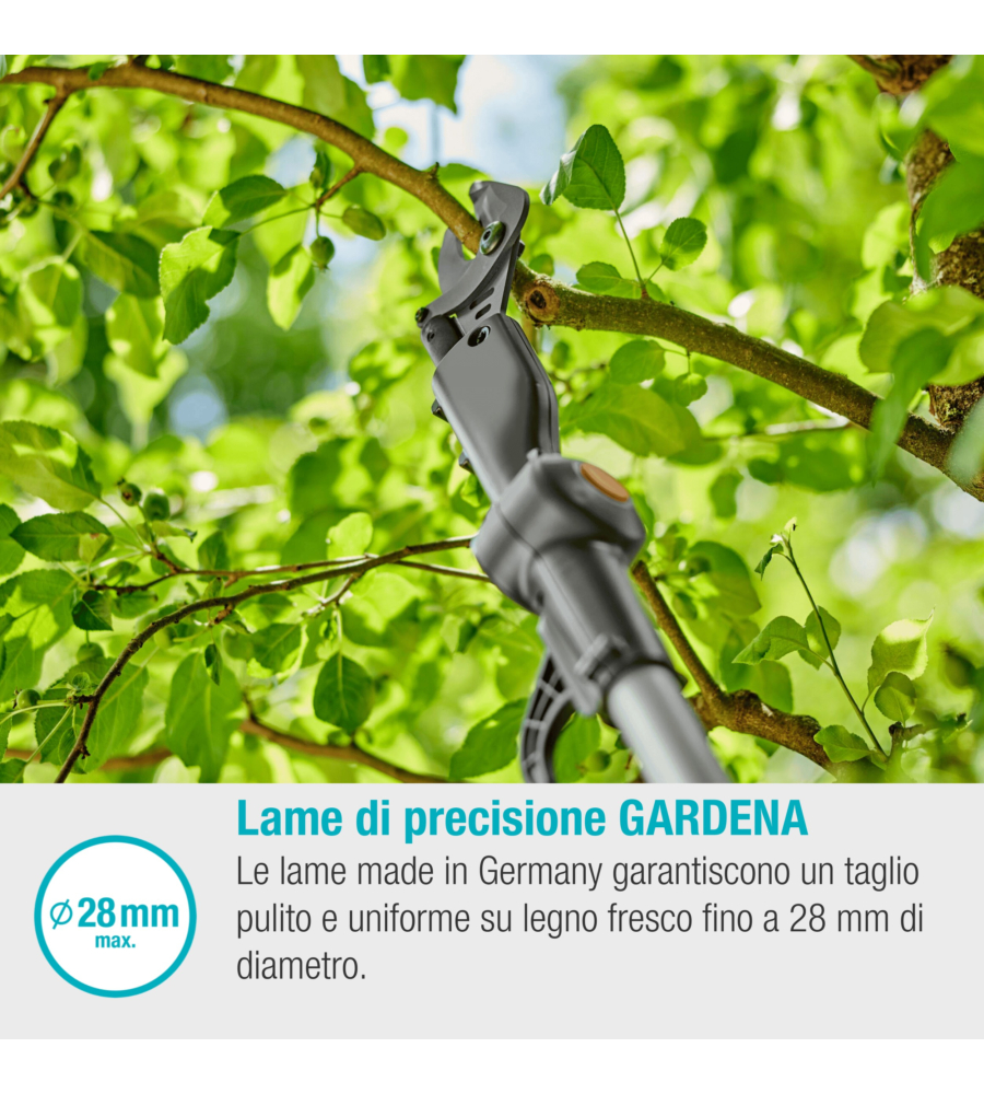 SVETTATIO TELESCOPICO A BATTERIA GARDENA "HIGHCUT 360" TAGLIO 28 MM 18V 2AH