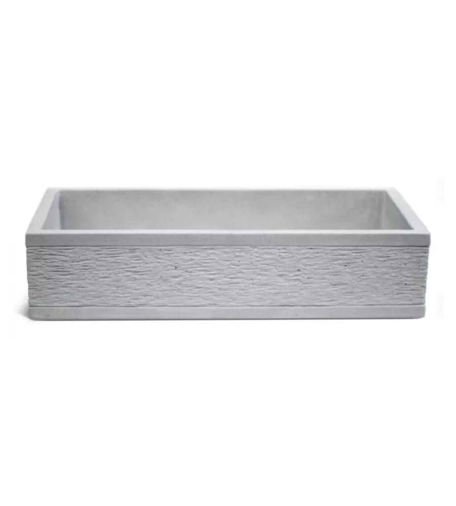 LAVELLO DA GIARDINO KAM "BILBAO XL" IN CEMENTO COLORE GRIGIO, 70X35X16 CM