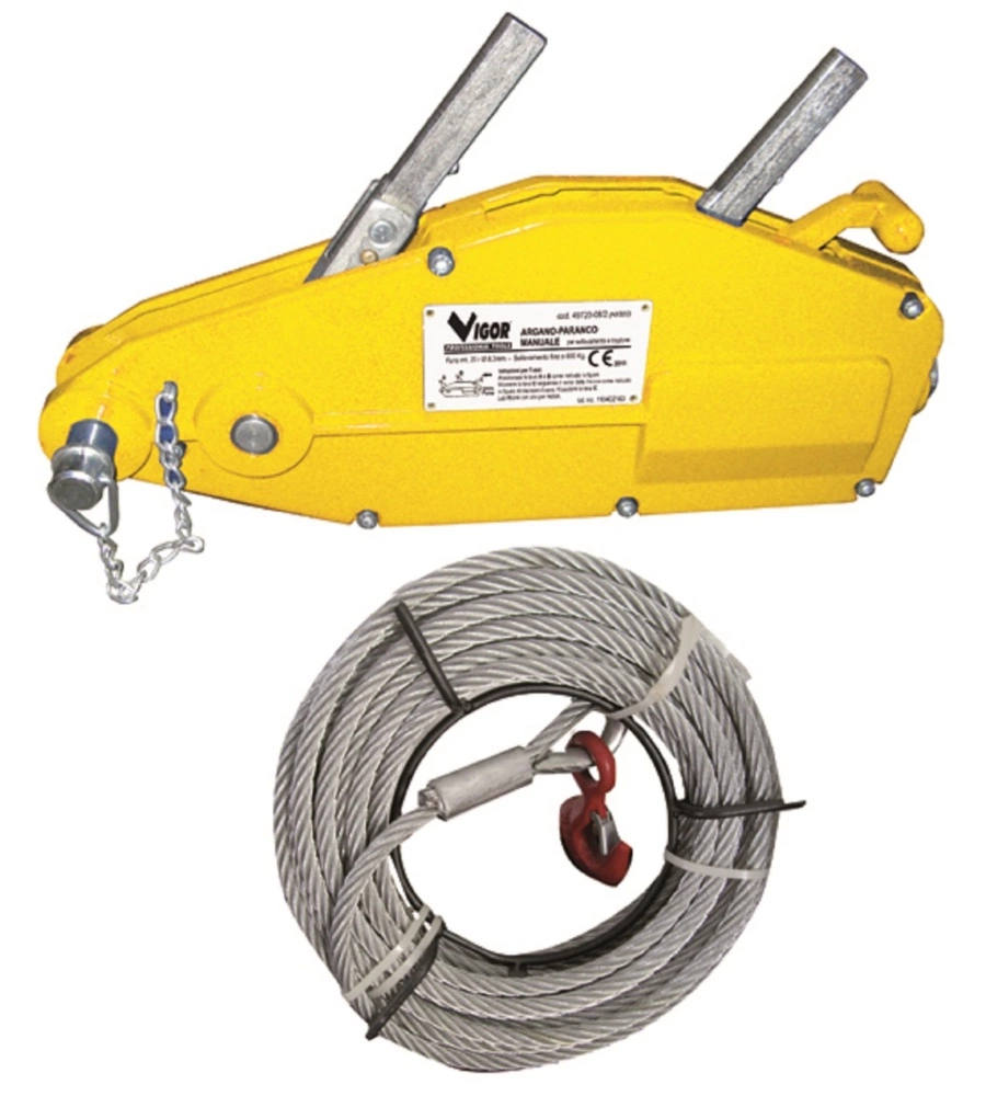 ARGANO MANUALE E FUNE VIGOR 20 M 1600 KG