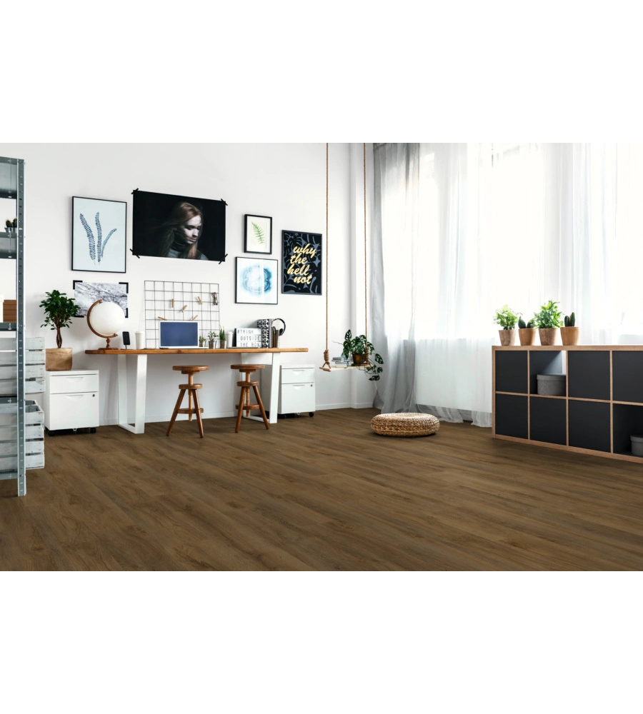 PAVIMENTO LAMINATO KIMONO "CATWALK" 8 MM ROVERE SCURO 2,125 M², 8X193X1376 MM