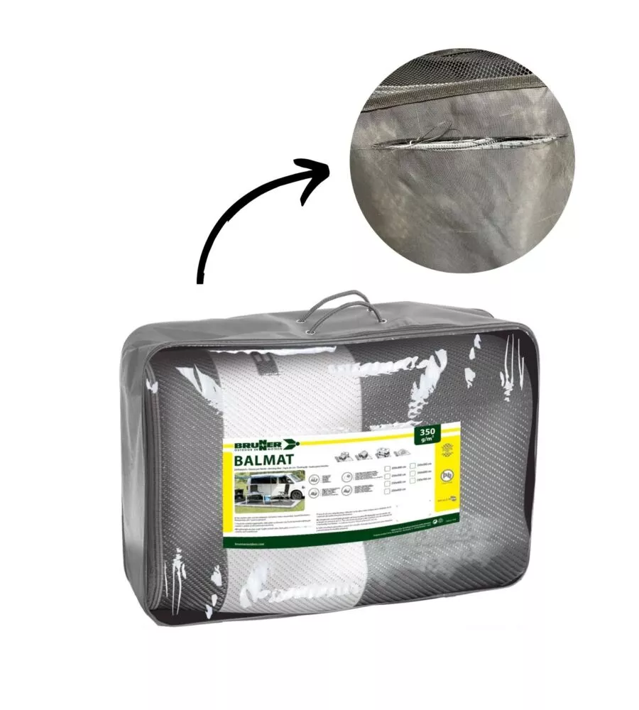 OUTLET - DIFETTI ESTETICI- STUOIA DA CAMPEGGIO BRUNNER "BALMAT" ANTRACITE E GRIGIO 250X400 CM