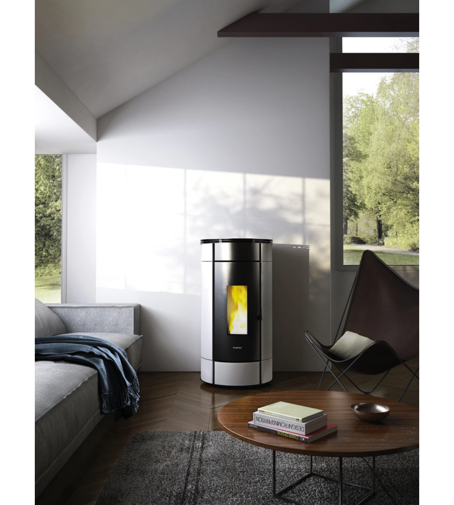 STUFA A PELLET ERMETICA FREEPOINT "GLOBE" BIANCO 11 KW