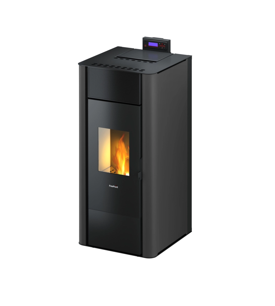 TERMOSTUFA A PELLET ERMETICA FREEPOINT "TESIS" ANTRACITE 22,4 KW
