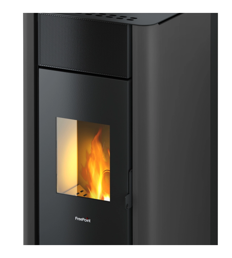 TERMOSTUFA A PELLET ERMETICA FREEPOINT "TESIS" ANTRACITE 22,4 KW