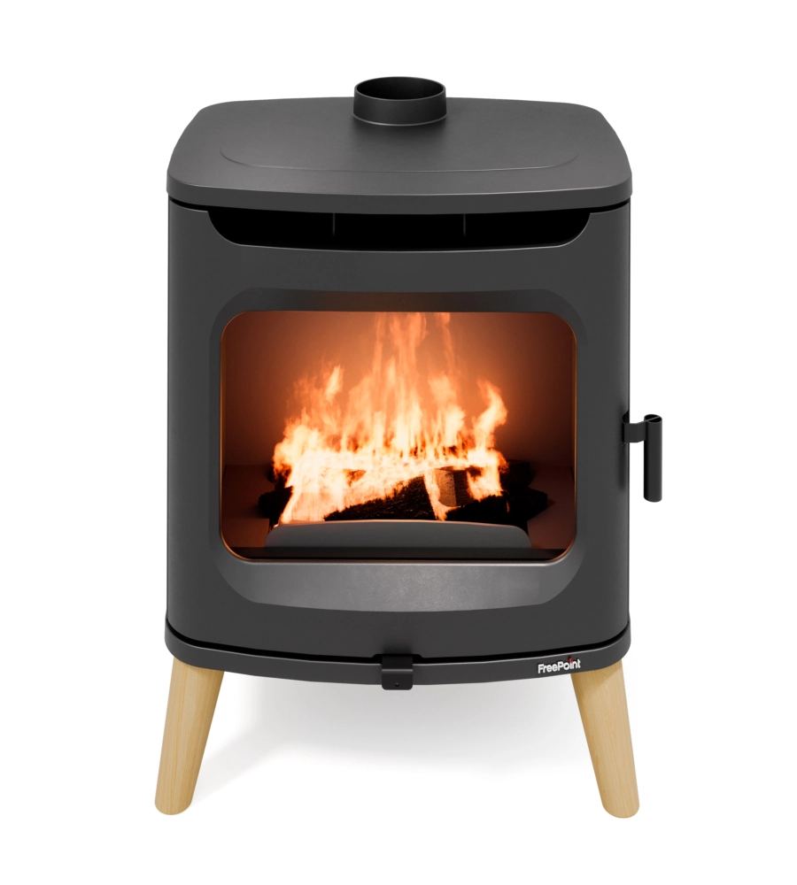 STUFA A LEGNA ERMETICA FREEPOINT "FLOS 8" NERO 7 KW