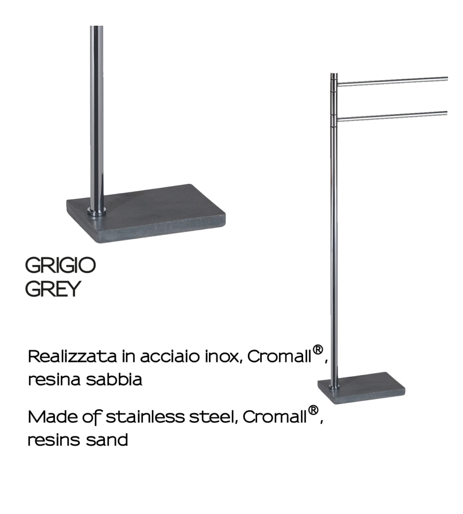 PIANTANA PORTASALVIETTE GEDY "TRILLY" IN ACCIAIO INOX GRIGIO