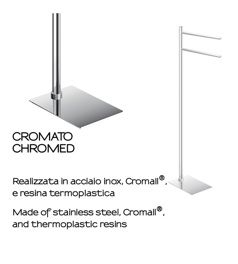Gedy Art.Ed34 Edera Portaspazzolino Per WC – Cromato, Con Fori Per Fissaggio A Muro