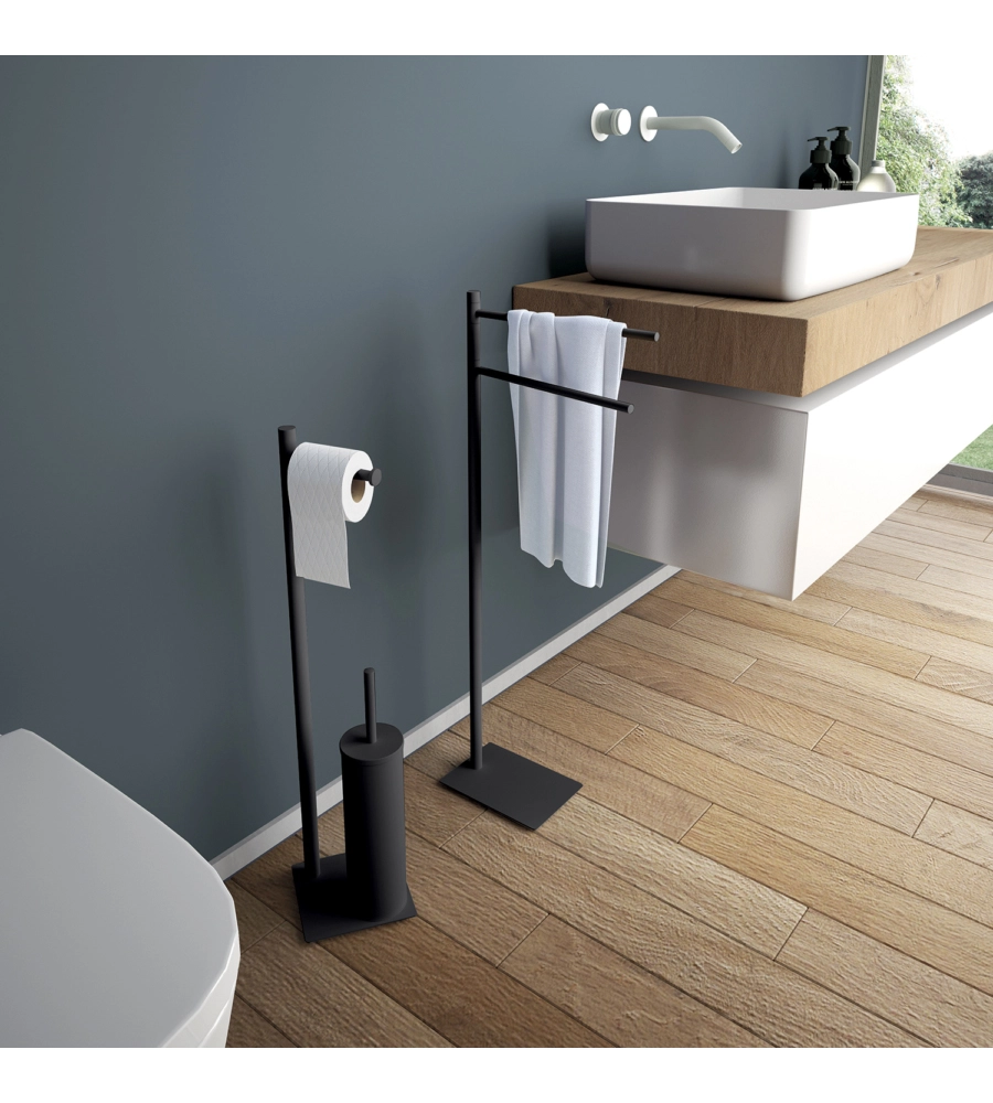 PIANTANA PORTASALVIETTE GEDY "TRILLY" IN ACCIAIO INOX NERO