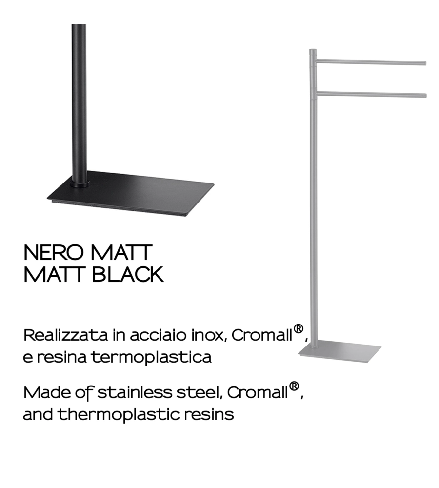 PIANTANA PORTASALVIETTE GEDY "TRILLY" IN ACCIAIO INOX NERO