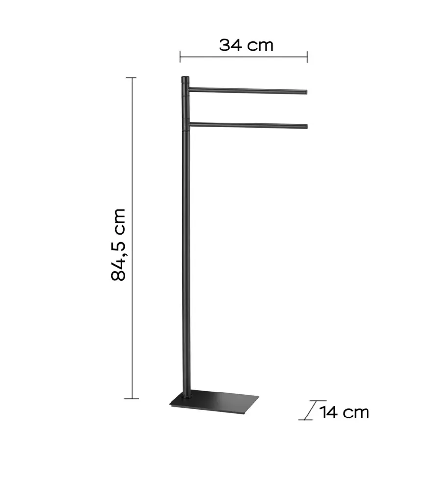 PIANTANA PORTASALVIETTE GEDY "TRILLY" IN ACCIAIO INOX NERO