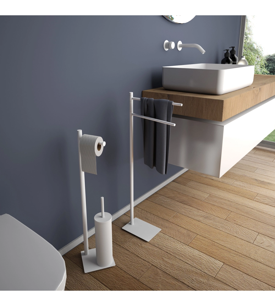 PIANTANA PORTASALVIETTE GEDY "TRILLY" IN ACCIAIO INOX BIANCO