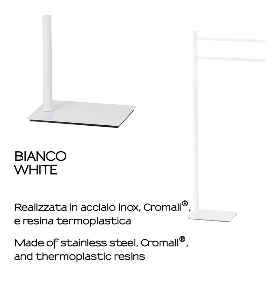 PIANTANA PORTASALVIETTE GEDY "TRILLY" IN ACCIAIO INOX BIANCO