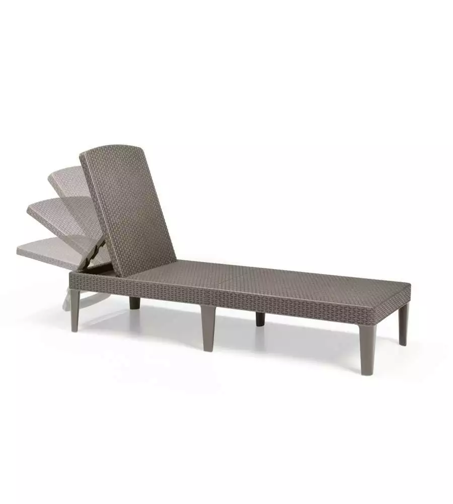 OUTLET - DIFETTI ESTETICI - SDRAIO LETTINO PRENDISOLE KETER "JAIPUR SUNLOUNGER" COLORE CAPPUCCINO, 187,5X58X29 CM