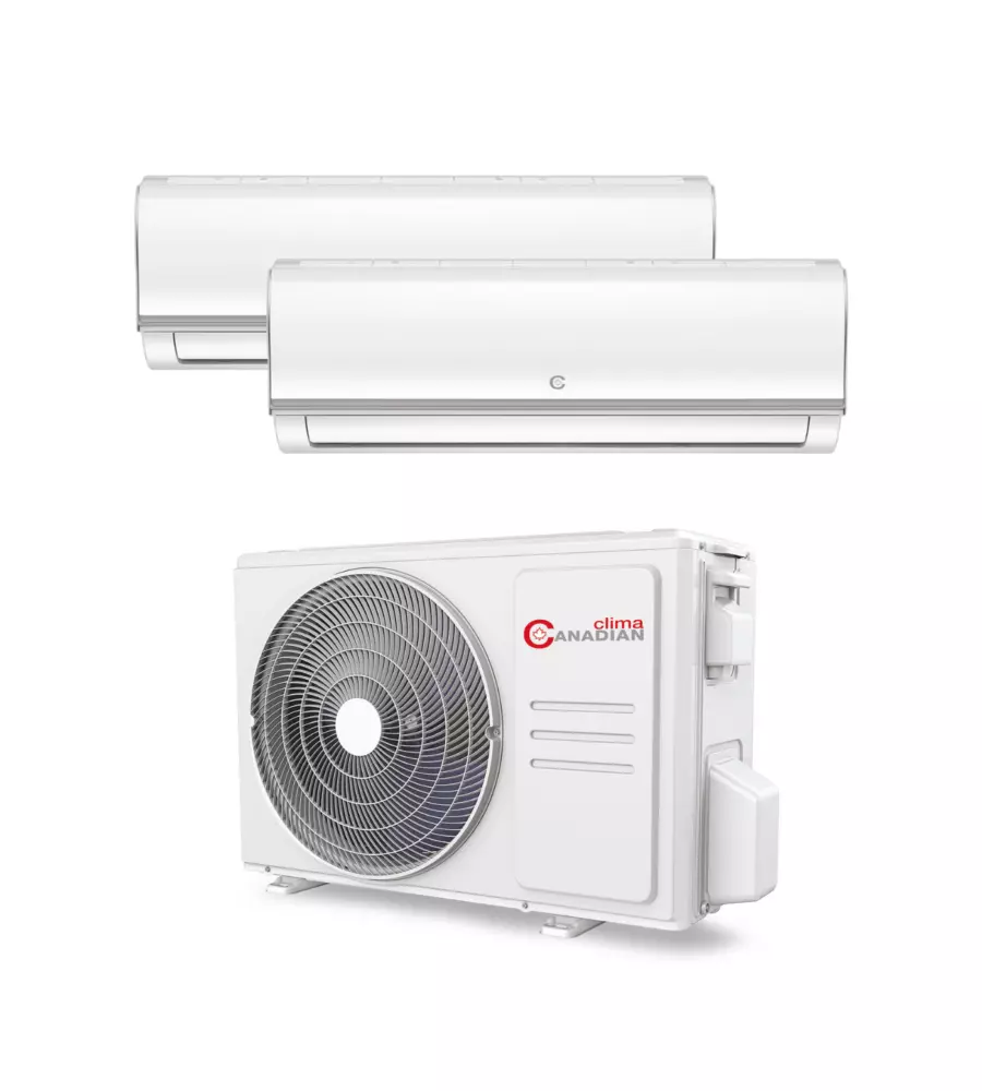 CLIMATIZZATORE CALDO FREDDO CANADIAN CLIMA POMPA DI CALORE DUALSPLIT  E UNITÀ ESTERNA 9000 + 12000 BTU