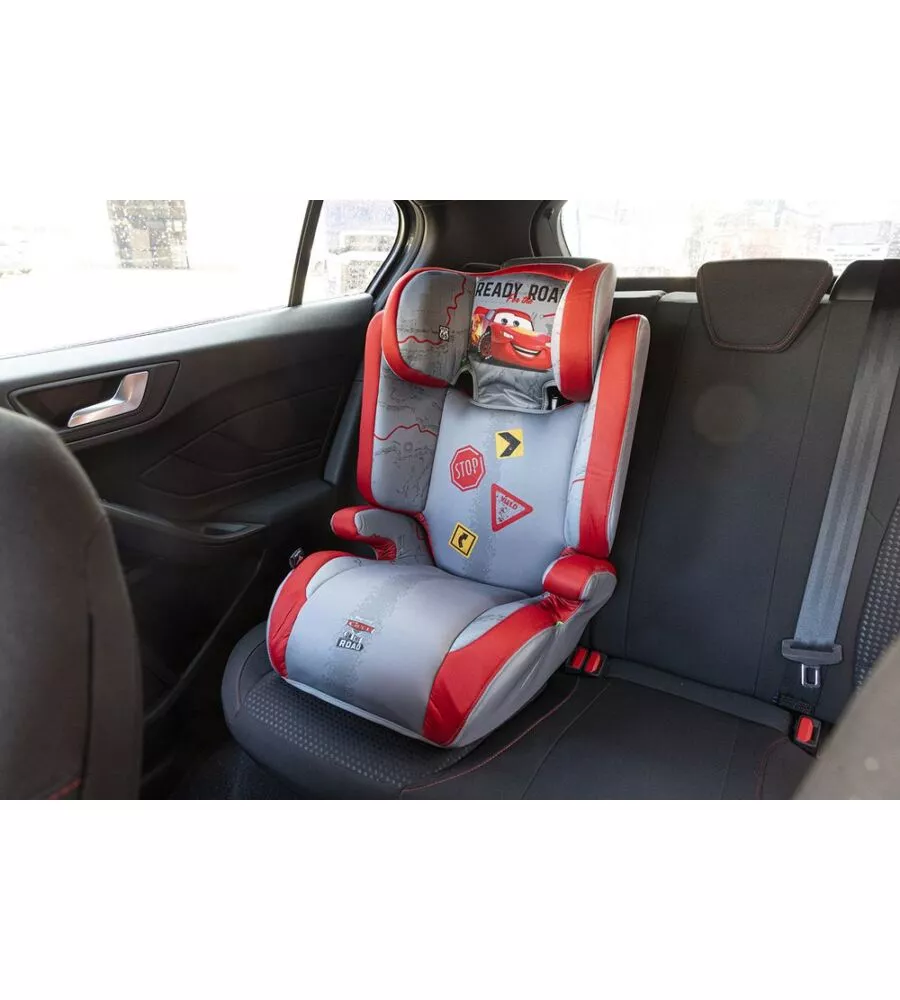SEGGIOLINO AUTO DISNEY "CARS" PER BAMBINI CON ALTEZZA DA 100 A 150 CM, ECE R129