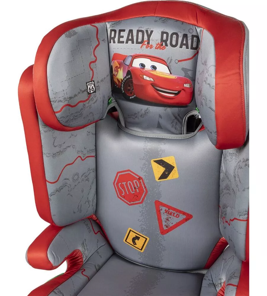 SEGGIOLINO AUTO DISNEY "CARS" PER BAMBINI CON ALTEZZA DA 100 A 150 CM, ECE R129