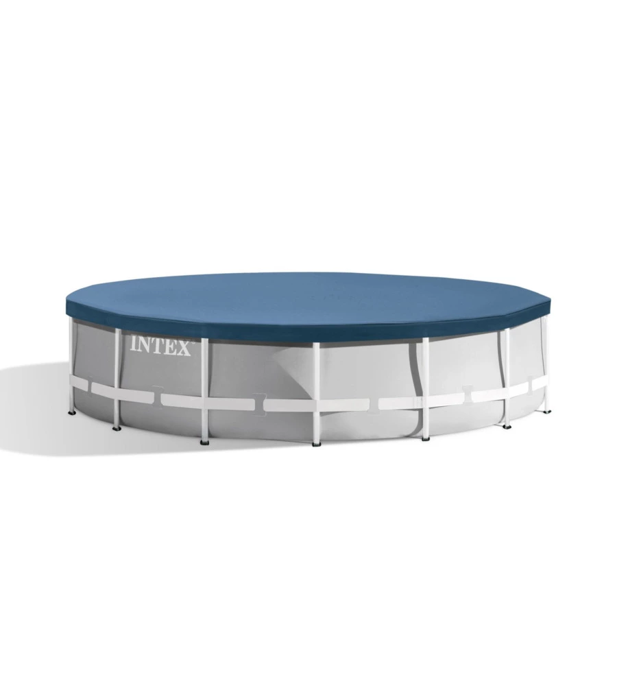 PISCINA FUORI TERRA AUTOPORTANTE ROTONDA INTEX  "PRISMA FRAME" GRIGIO CHIARO 427X427X107 CM