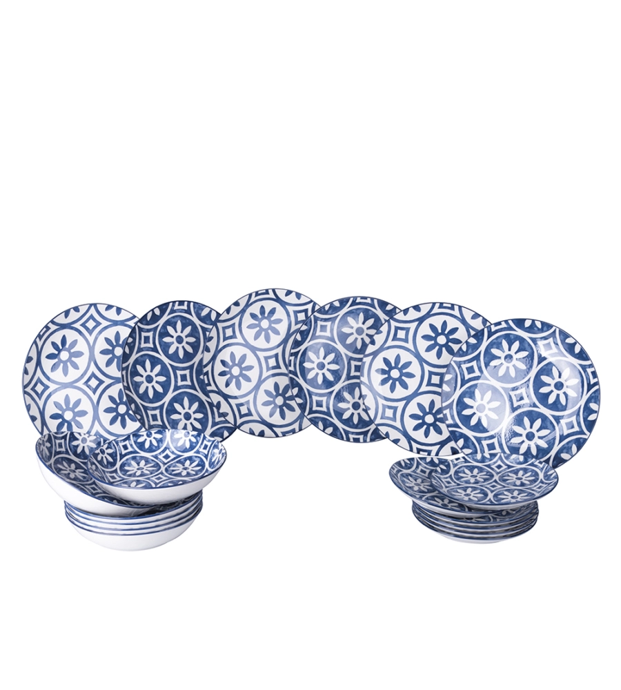 SERVIZIO PIATTI VILLA D'ESTE "PAXOS" IN CERAMICA, 18 PEZZI