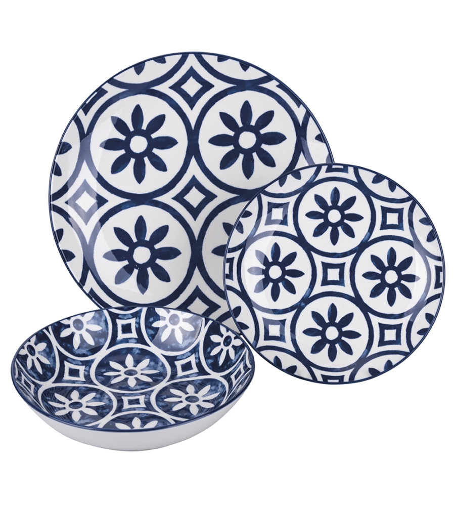 SERVIZIO PIATTI VILLA D'ESTE "PAXOS" IN CERAMICA, 18 PEZZI