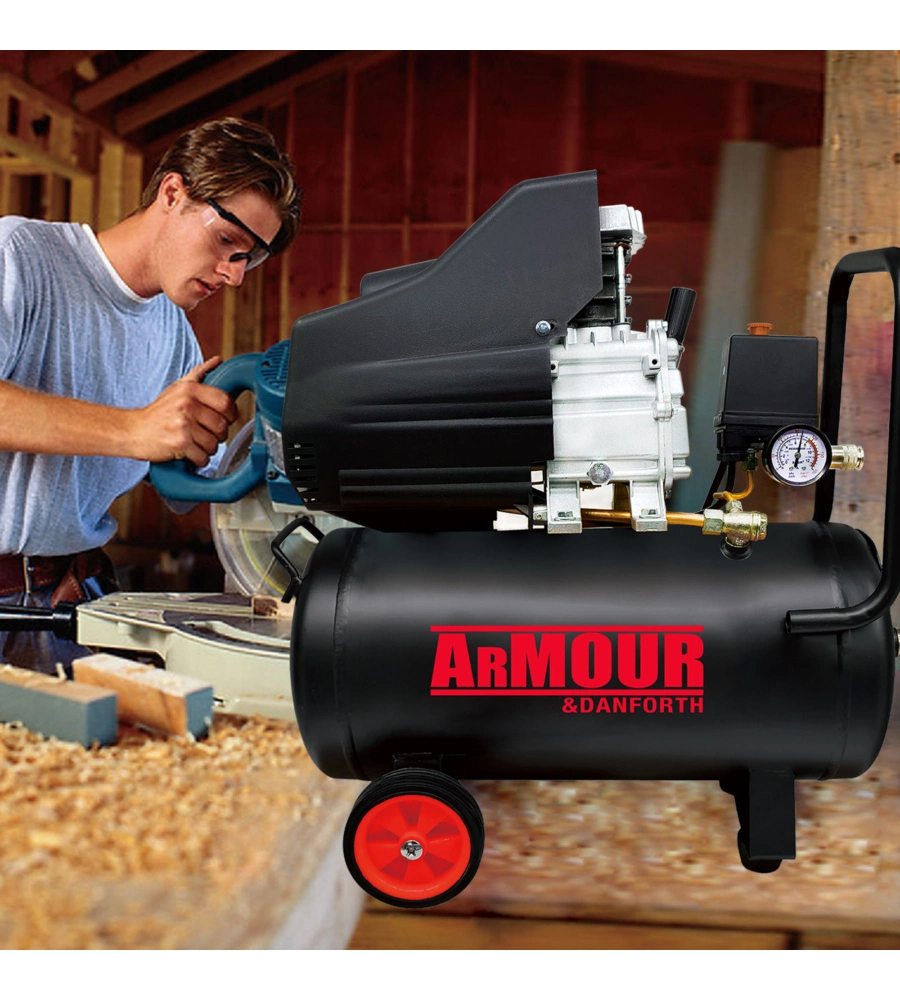 COMPRESSORE ARIA LUBRIFICATO ARMOUR&DANFORTH 24L 2 HP - COD. TMX20807