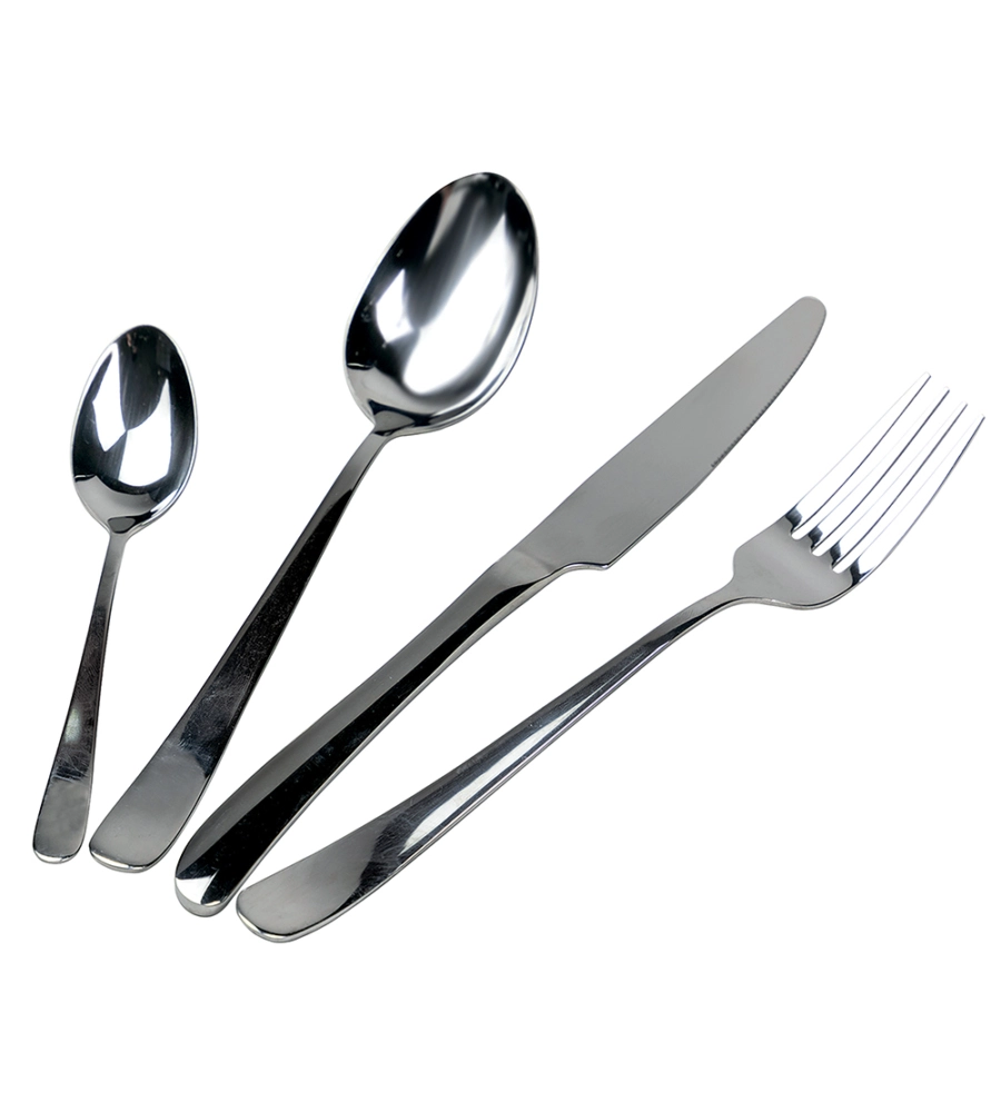 SERVIZIO POSATE VILLA D'ESTE "ROUN" IN ACCIAIO INOX SILVER LUCIDO, 24 PEZZI