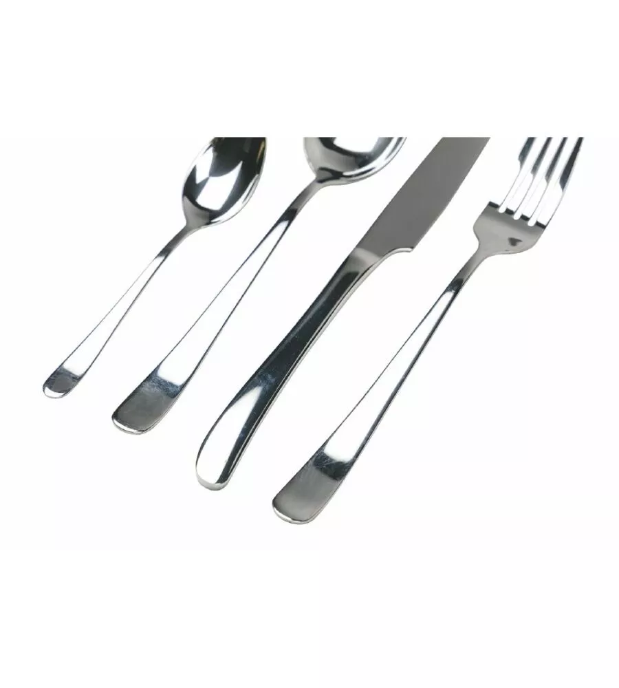 SERVIZIO POSATE VILLA D'ESTE "ROUN" IN ACCIAIO INOX SILVER LUCIDO, 24 PEZZI