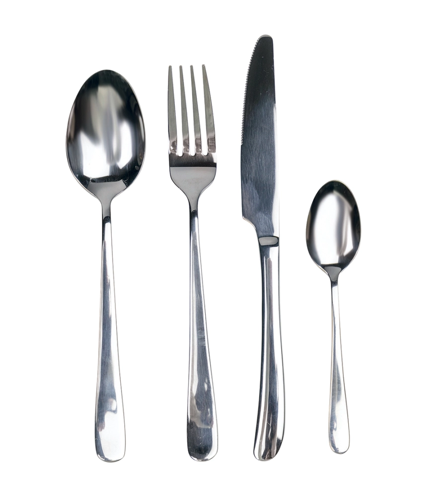 SERVIZIO POSATE VILLA D'ESTE "ROUN" IN ACCIAIO INOX SILVER LUCIDO, 24 PEZZI