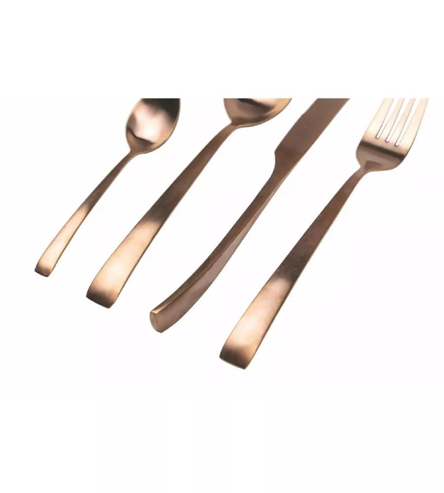 SERVIZIO POSATE VILLA D'ESTE "COPPER O" IN ACCIAIO, 24 PEZZI