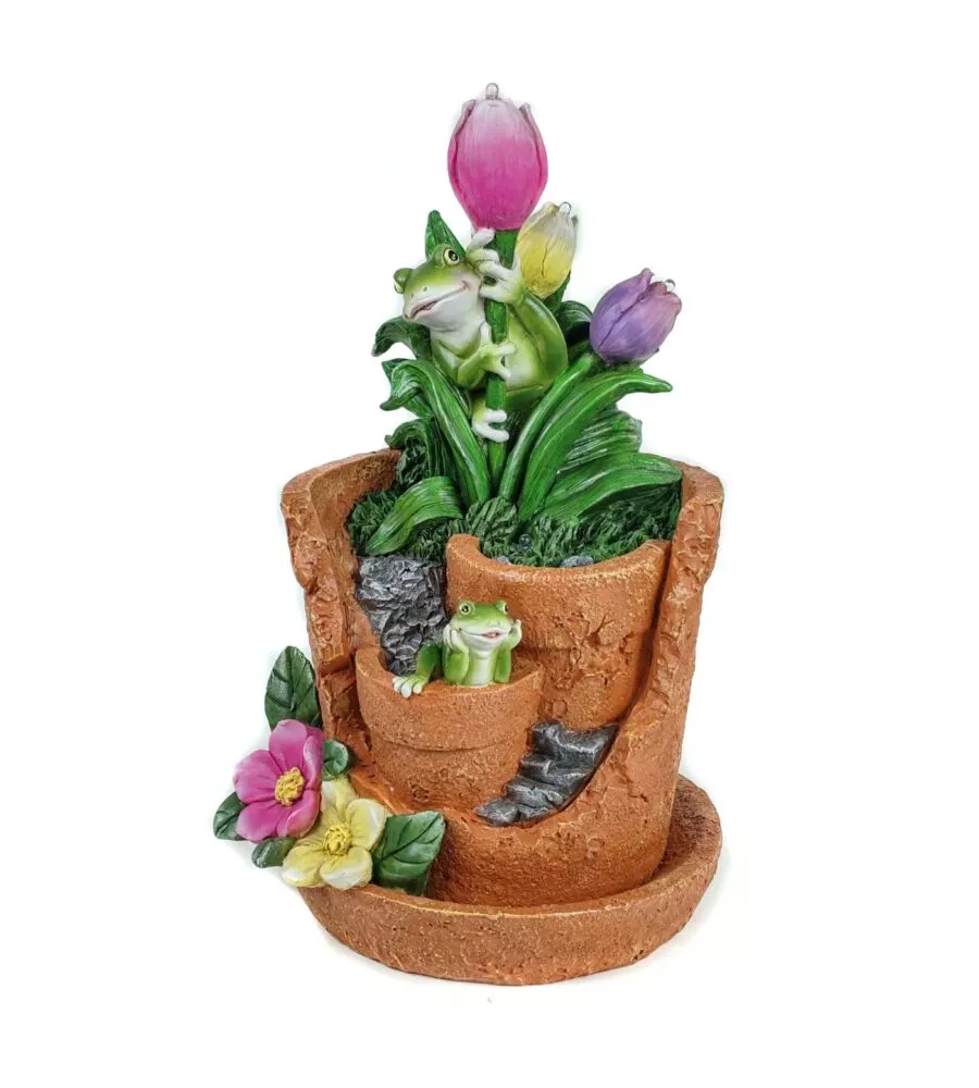DECORAZIONE VASO SOLARE DA GIARDINO EUROGARDEN CON ILLUMINAZIONE LEED BIANCO CALDO, 20,5X18X32 CM
