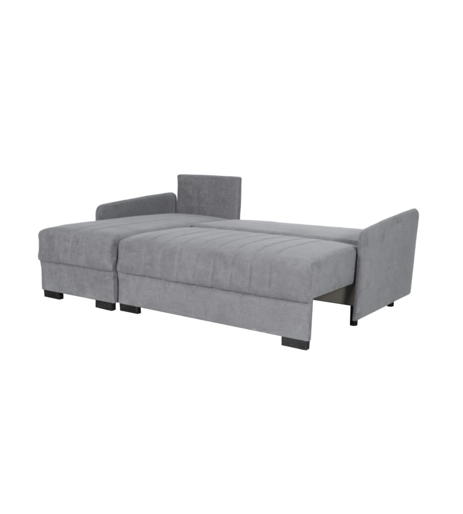 DIVANO CON PENISOLA REVERSIBILE BELLAHOME "GEMINI" GRIGIO, 208X148X91 CM